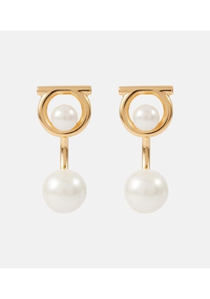 Ferragamo Gancio drop earrings with faux pearls