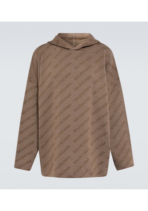 Balenciaga Logo silk and wool-blend hoodie