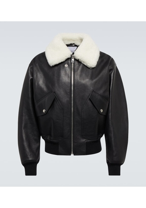 Bottega Veneta Shearling-trimmed leather jacket