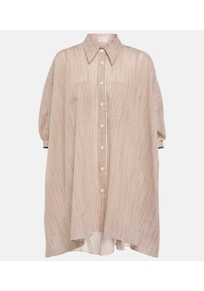 Brunello Cucinelli Striped cotton and silk-blend shirt