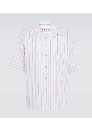Marni Striped cotton poplin bowling shirt