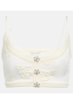 Magda Butrym Embroidered wool-blend crop top