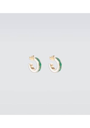Bottega Veneta Gold-plated and enamel hoop earrings with malachite