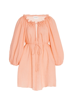 Three Graces London - Sorrell Linen-Blend Mini Dress - Orange - M - Moda Operandi