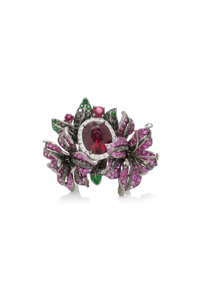 Wendy Yue - Hibiscus Garden 18K White Gold Multi-Stone Ring - Red - US 6.75 - Moda Operandi - Gifts For Her