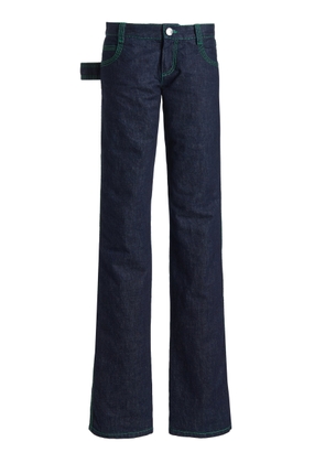 Bottega Veneta - Embroidered Rigid Low-Rise Flared-Leg Jeans - Blue - IT 44 - Moda Operandi