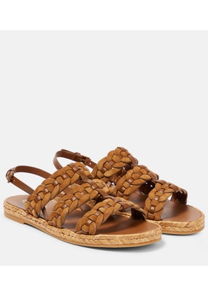 Tod's Leather and suede espadrille sandals