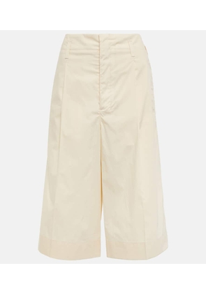 Lemaire Pleated cotton shorts