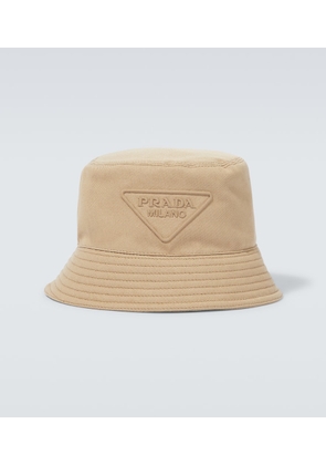 Prada Logo cotton bucket hat