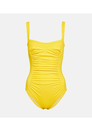 Karla Colletto Square-neck ruched swimsuit
