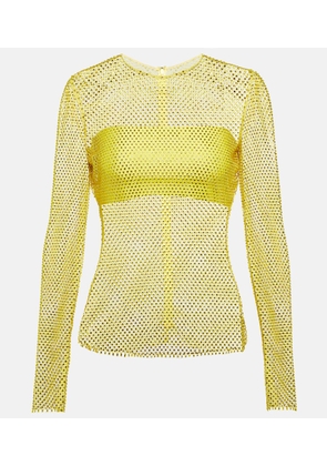 Giuseppe di Morabito Crystal-embellished mesh top