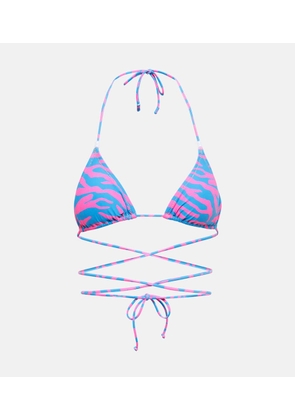 Reina Olga Miami animal print triangle bikini top