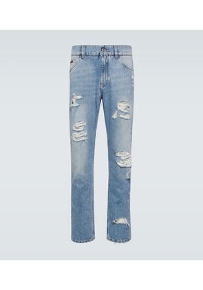 Dolce&Gabbana Distressed mid-rise straight jeans