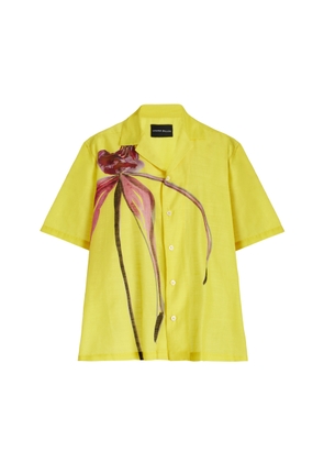 Louisa Ballou - Exclusive Weekend Printed Cotton-Silk Shirt - Yellow - S - Moda Operandi