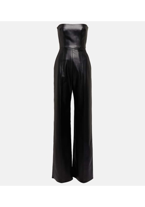 Alex Perry Strapless faux-leather jumpsuit