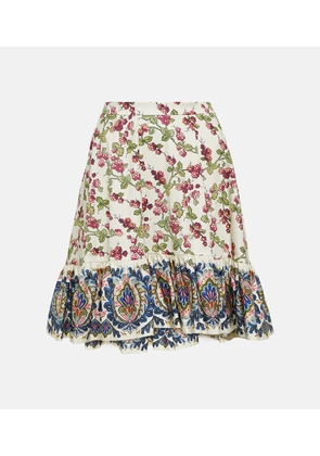 Etro Printed cotton miniskirt