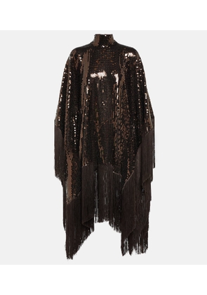 Taller Marmo Fringed-trimmed sequined minidress