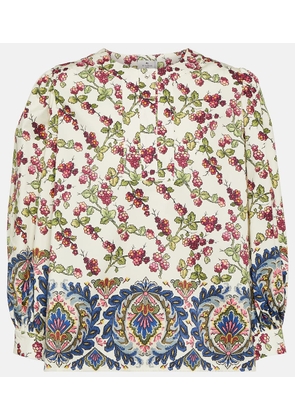 Etro Printed ruffle-embellished top