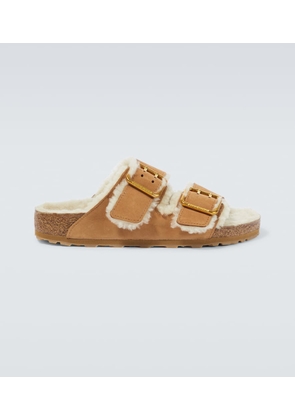 Birkenstock Arizona leather and shearling sandals