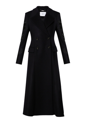 Erdem - Double-Breasted Wool-Cashmere Longline Coat - Black - UK 12 - Moda Operandi