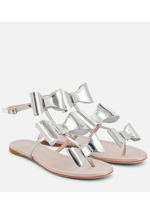 Giambattista Valli Pop Bow metallic leather sandals