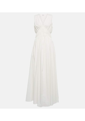 Brunello Cucinelli Ruched cotton maxi dress