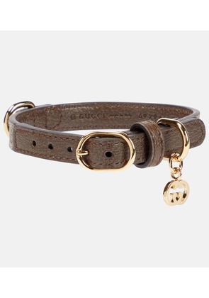 Gucci Interlocking G XS faux leather dog collar