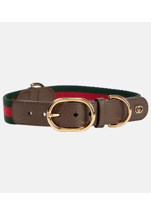Gucci Web Stripe L/XL faux leather dog collar