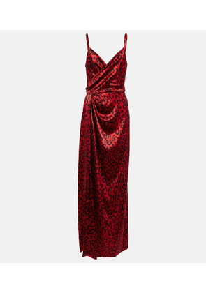 Dolce&Gabbana Leopard-print silk-blend satin gown