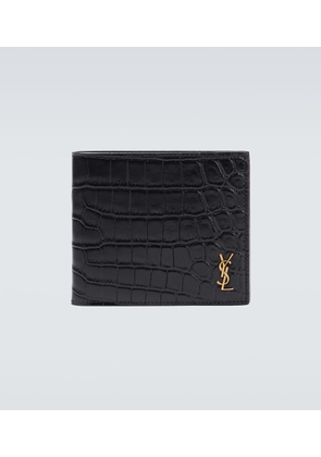 Saint Laurent East/West croc-effect bifold wallet