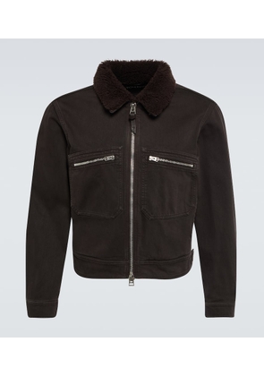 Tom Ford Faux shearling-trimmed cotton jacket