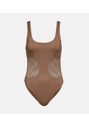 Simkhai Fern cutout mesh swimsuit