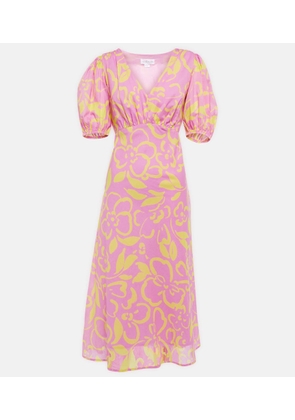 Velvet Charlotte floral cotton midi dress