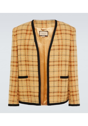 Gucci Linen and cotton checked jacket