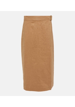 Vince Buckle linen-blend wrap skirt