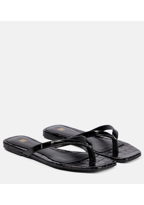 Toteme Croc-effect leather thong sandals