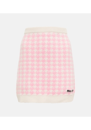Miu Miu Houndstooth cashmere miniskirt