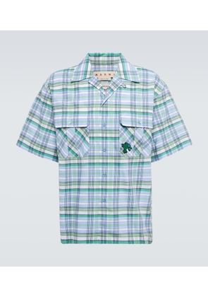 Marni Checked cotton voile bowling shirt