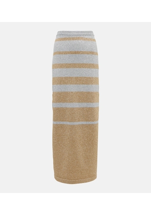 Rabanne Striped metallic knit maxi skirt