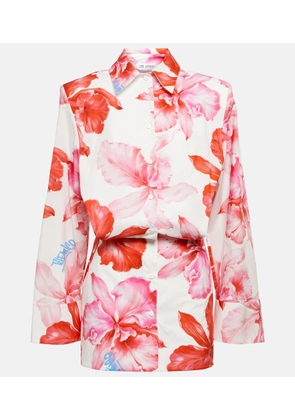 The Attico Margot floral cotton shirt dress