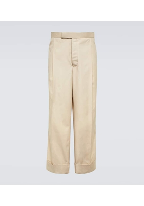 Thom Browne Tricolor straight cotton-blend pants