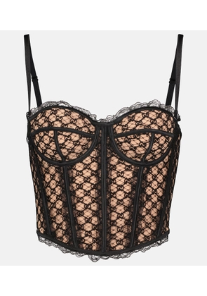 Gucci GG mesh and lace bustier