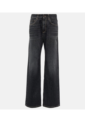 Brunello Cucinelli Embellished wide-leg jeans