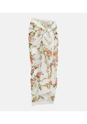 Erdem Floral cotton voile beach cover-up