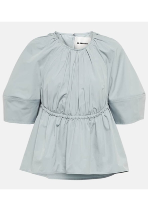 Jil Sander Gathered cotton poplin blouse