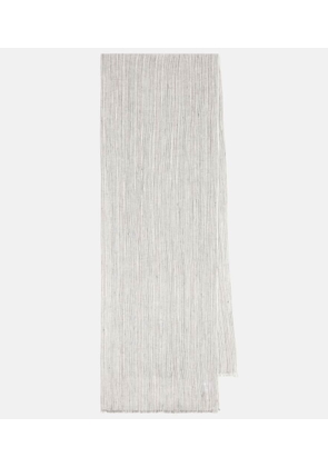 Brunello Cucinelli Striped linen-blend scarf