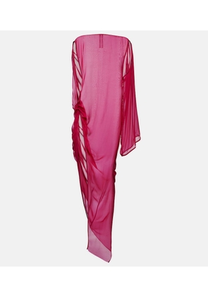Rick Owens Abito draped silk maxi dress