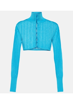 Alaïa Ribbed-knit cropped cardigan