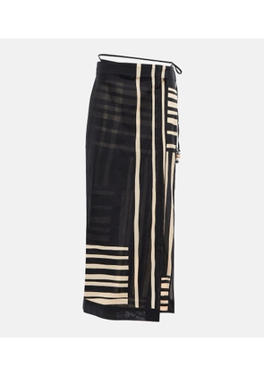 SIR Striped cotton maxi skirt