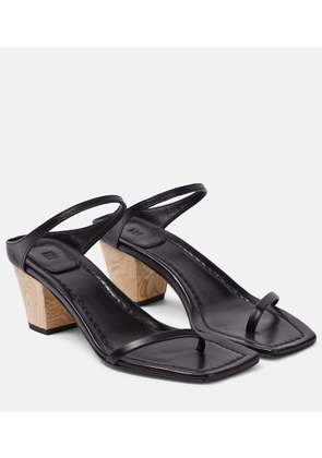 TOTEME + NET SUSTAIN The Gathered Scoop crinkled glossed-leather slingback  sandals